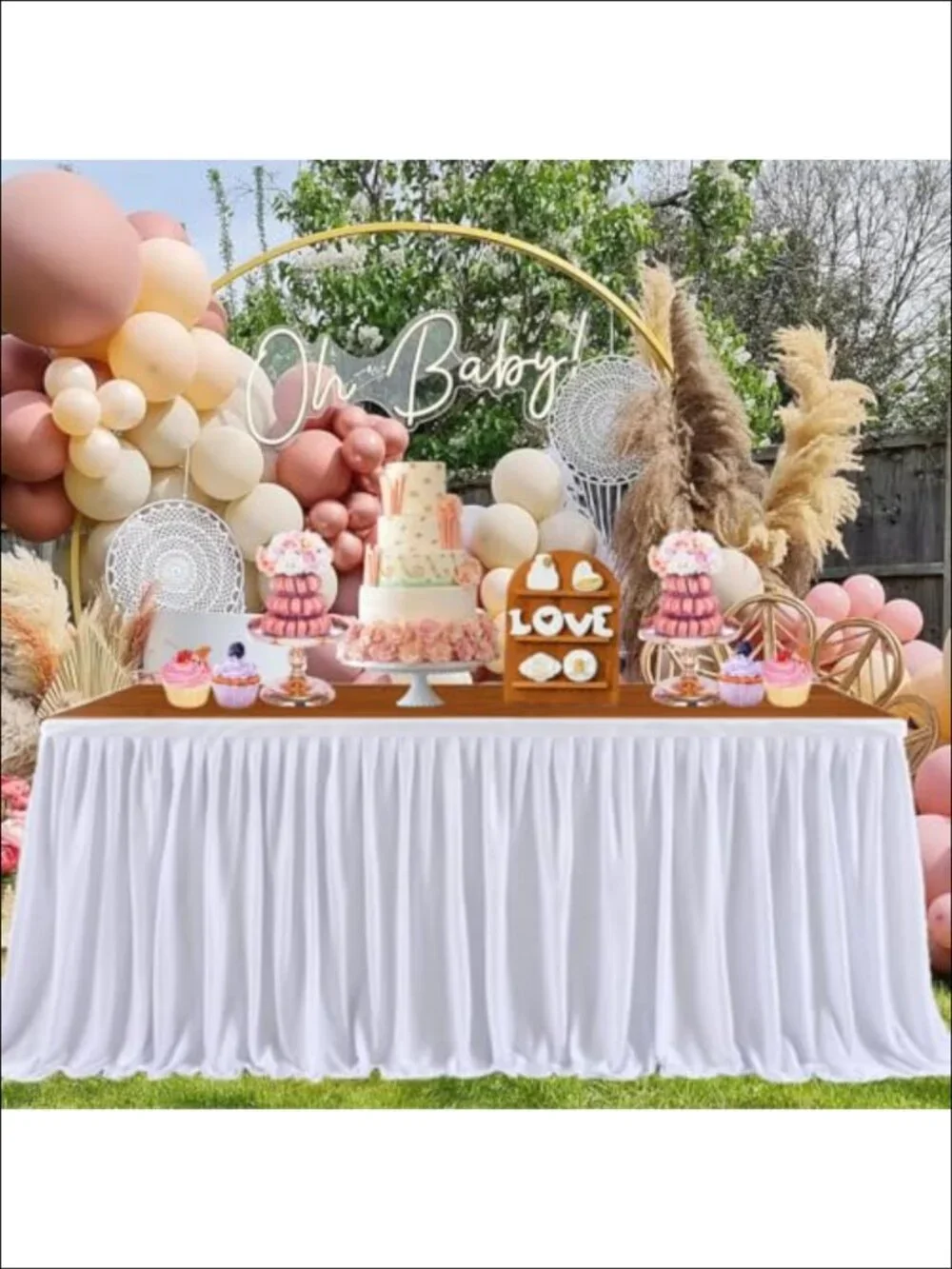 Wrinkle Resistant Polyester Pleated Ruffle Table Skirt for Banquet Wedding